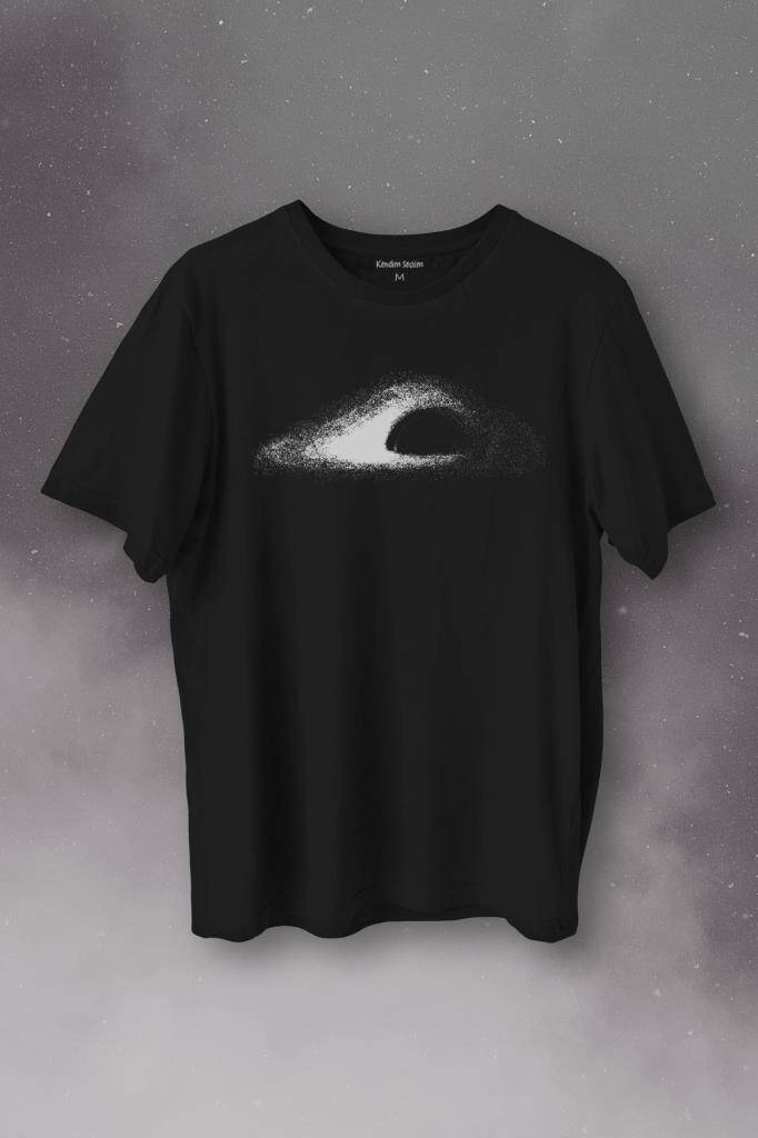 Kara Delik Uzay Zaman Galaksi Karadelikler Cosmos Kümesi Baskılı Tişört Unisex T-Shirt - 1