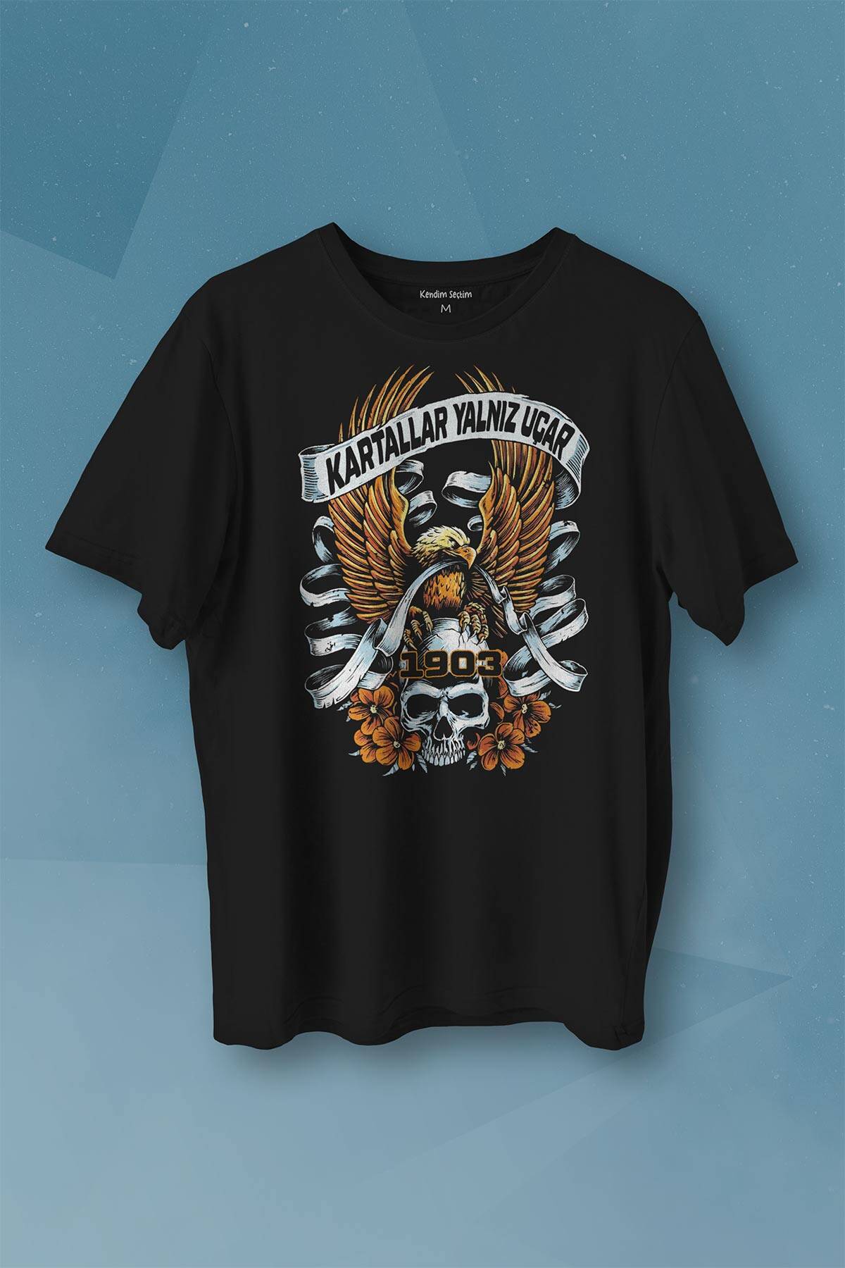 Kartal Kartallar Yalnız Uçar Baskılı Tişört Unisex T-shirt - 1