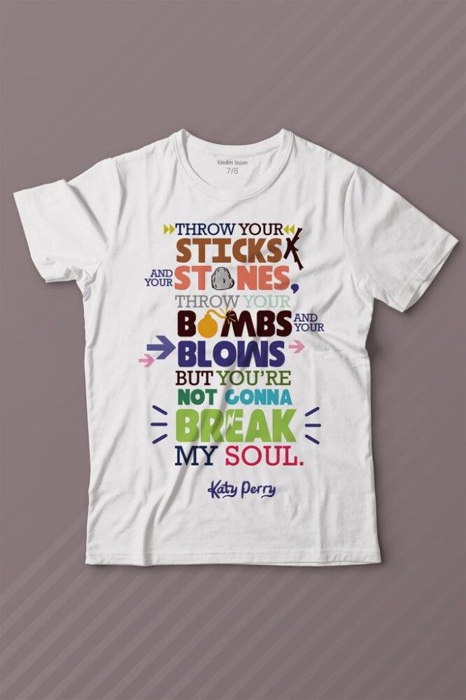 Katty Pery Music Müzik Pop Baskılı Tişört Çocuk T-shirt - KENDİM SEÇTİM