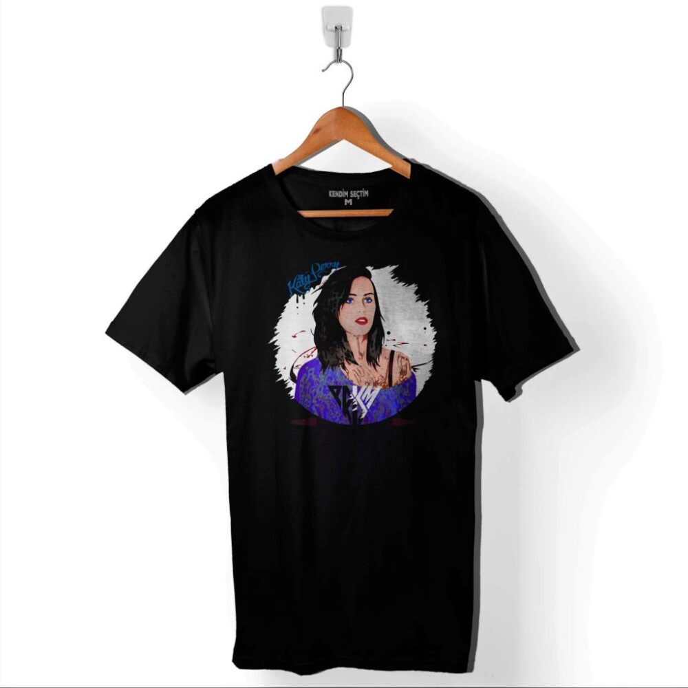 Katy Perry Kissed Gırl Keti Peri Fotoğraflı Resimli Baskılı Tişört Unisex T-Shirt - 1