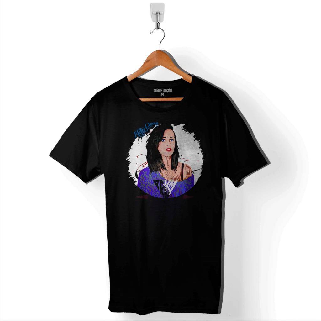Katy Perry Kissed Gırl Keti Peri Fotoğraflı Resimli Baskılı Tişört Unisex T-Shirt - 1