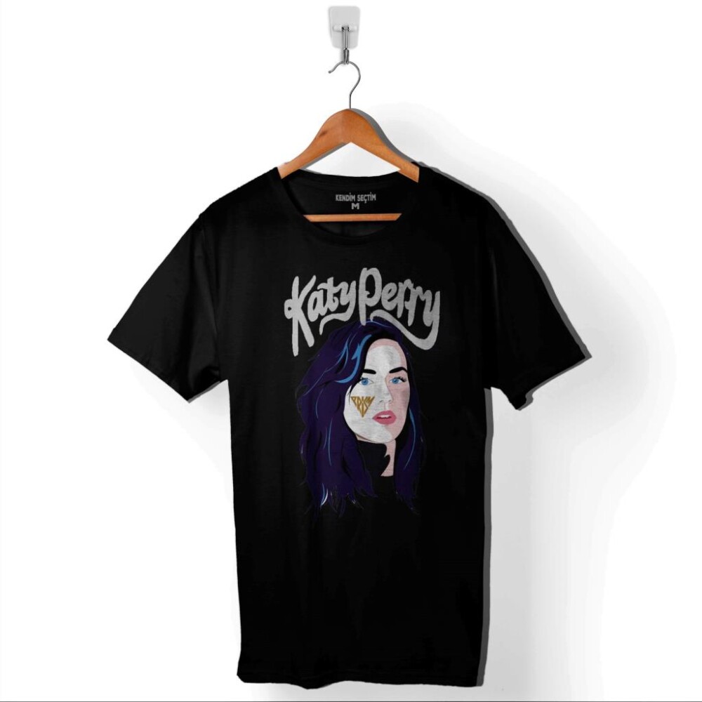 Katy Perry Kissed Gırl Keti Peri Fotoğraflı Resimli Baskılı Tişört Unisex T-Shirt - 1