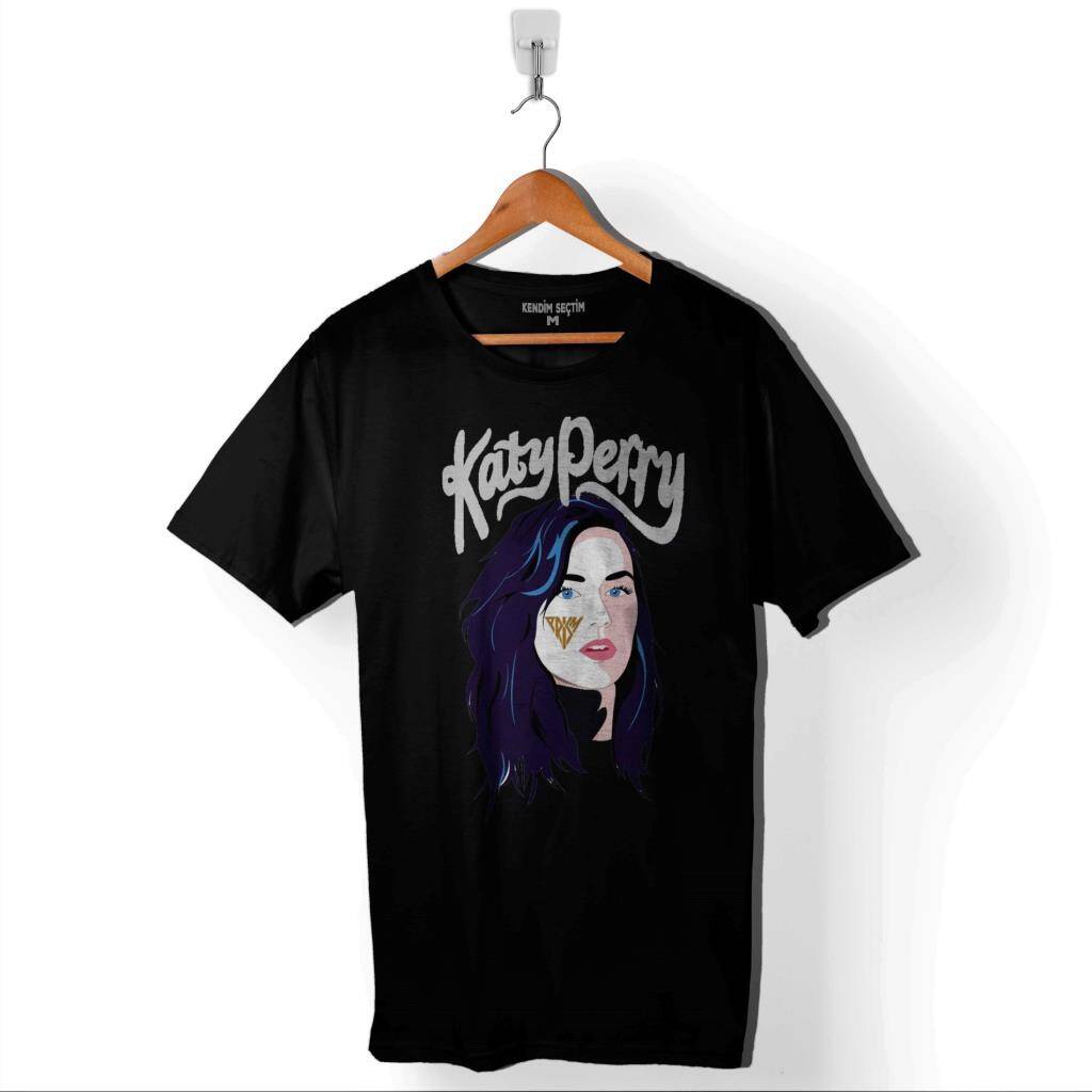 Katy Perry Kissed Gırl Keti Peri Fotoğraflı Resimli Baskılı Tişört Unisex T-Shirt - 1