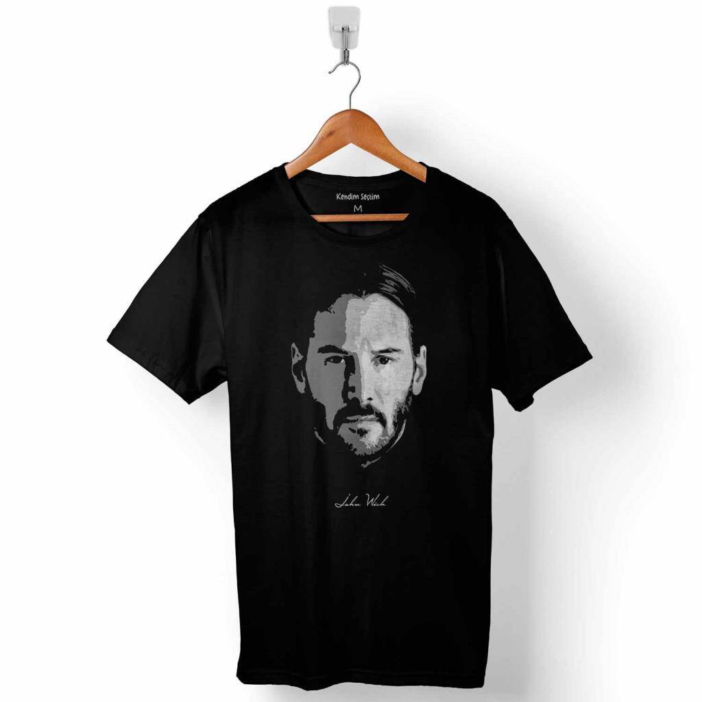 Keanu Reeves John Wick Matrix Baskılı Tişört Unisex T-Shirt - 1