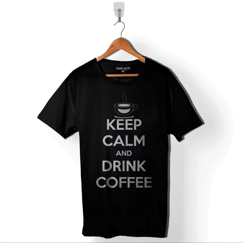 Keep Calm And Drink Coffee The Barista Kahve Garson Baskılı Tişört Unisex T-Shirt - 1