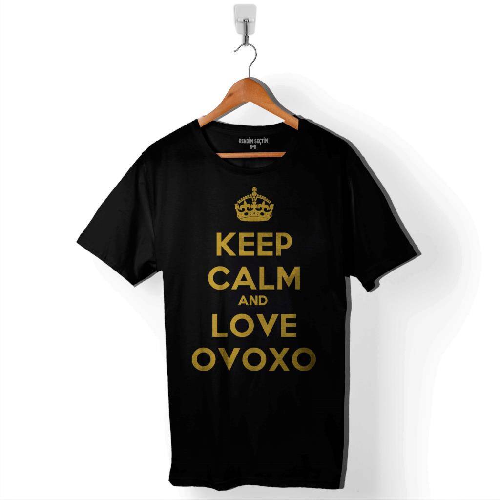 Keep Calm And Love Ovoxo Owl Gang Baskılı Tişört Unisex T-Shirt - 1