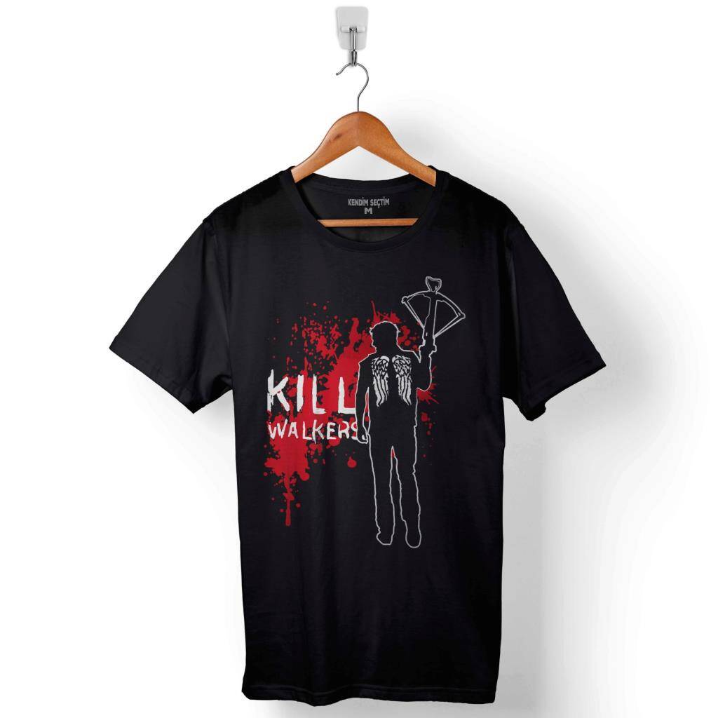 Kill Walkers The Walking Dead Daryl Baskılı Tişört Unisex T-Shirt - 1