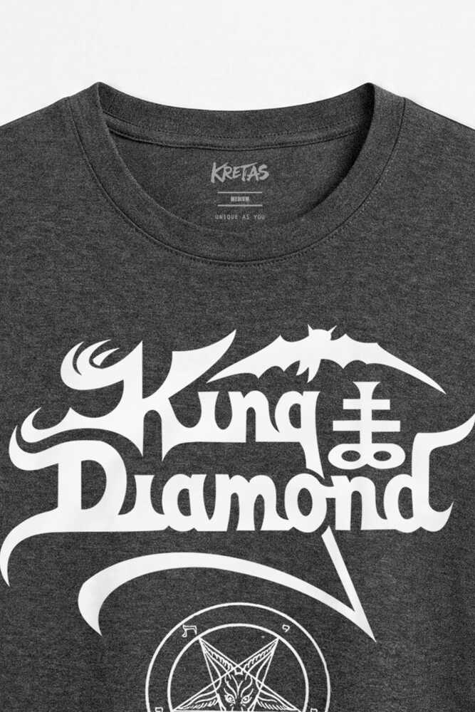 King Diamond Heavy Black Metal Müzik Rock Unisex Regular Fit Antrasit Melanj Tişört (1)