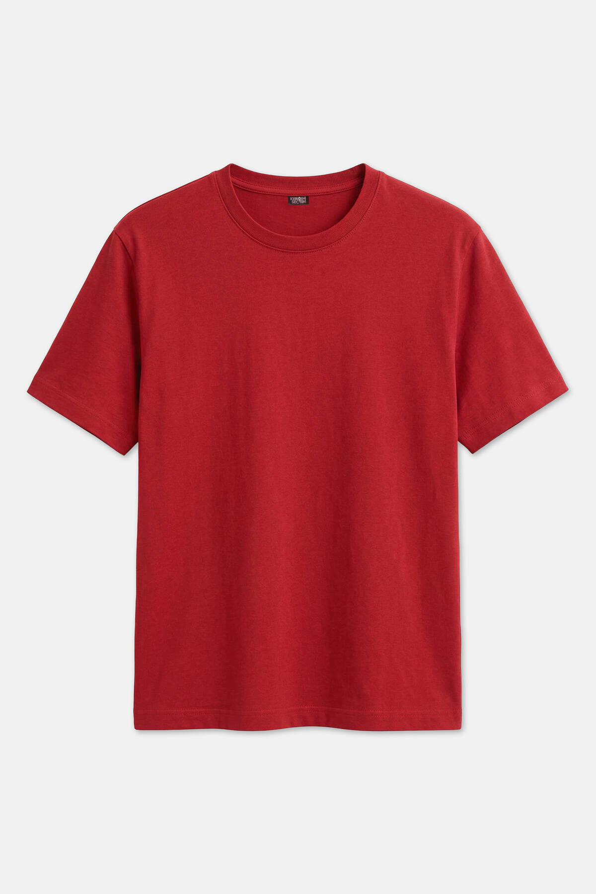 Unisex Kırmızı Basic Tişört - 1