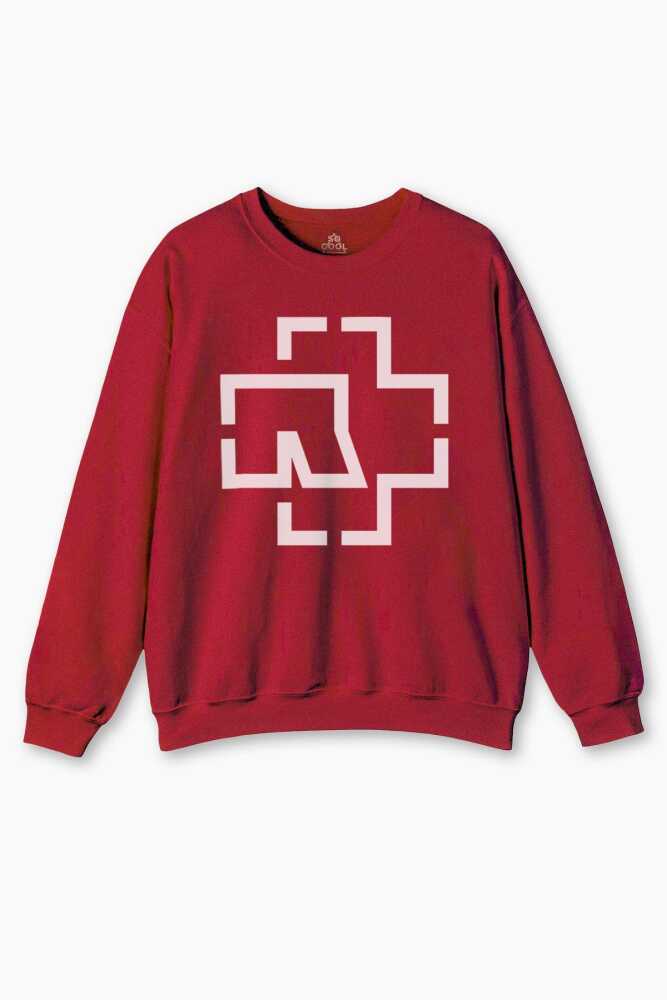 Kırmızı Sweatshirt Rammstein Till Lindemann Metal Music Baskılı Unisex Sweat - 1