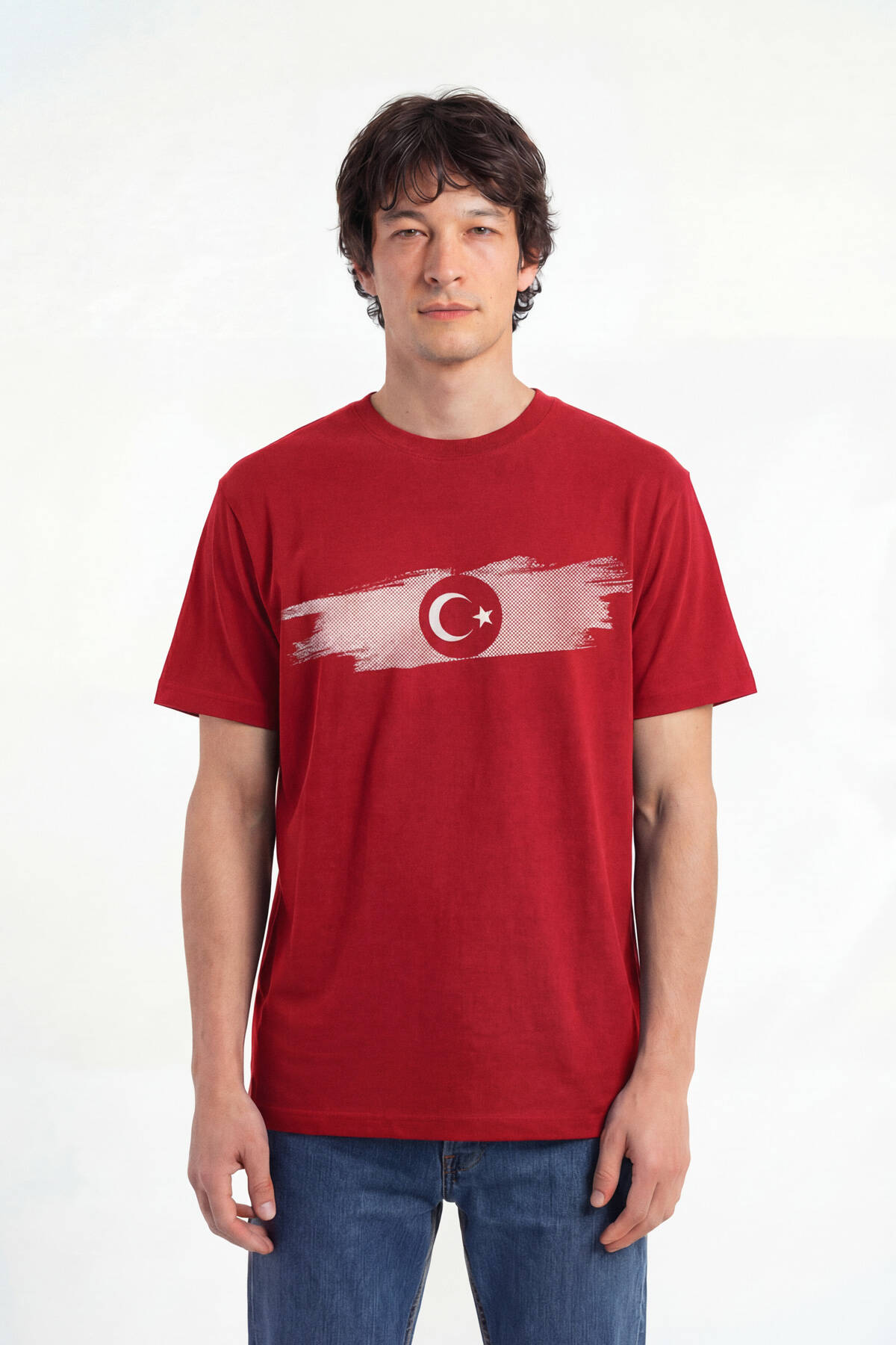 Kırmızı Unisex T-shirt Türkiye Bayrak Futbol Voleybol Basketbol Nostalji Milli Takım Baskılı Tişört - 3