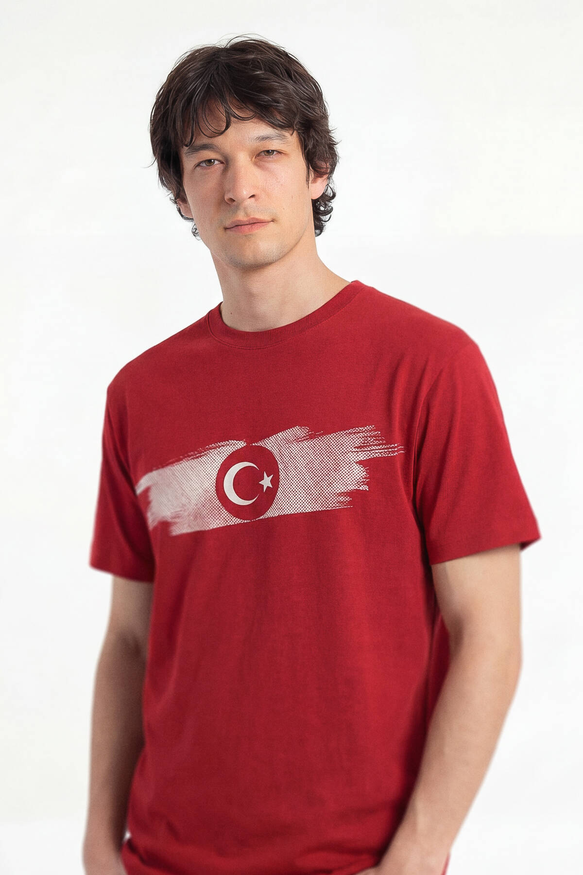 Kırmızı Unisex T-shirt Türkiye Bayrak Futbol Voleybol Basketbol Nostalji Milli Takım Baskılı Tişört - 2