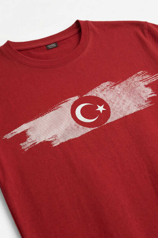 Kırmızı Unisex T-shirt Türkiye Bayrak Futbol Voleybol Basketbol Nostalji Milli Takım Baskılı Tişört - 7