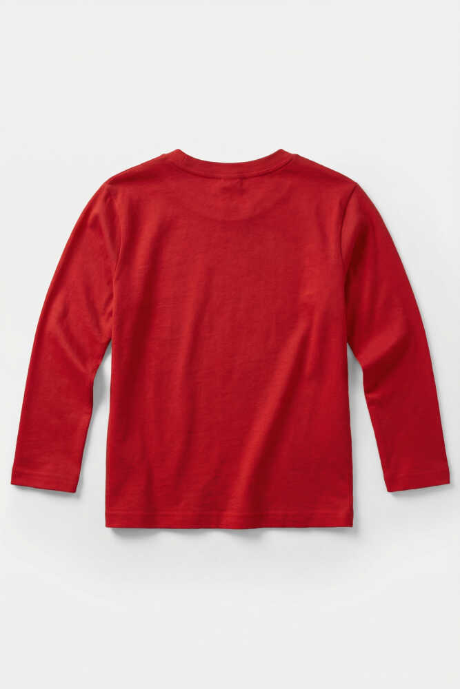 Kırmızı Uzun Kollu Çocuk Tişört Türkiye Bayrak Futbol Voleybol Basketbol Milli Takım Baskılı T-shirt - 3