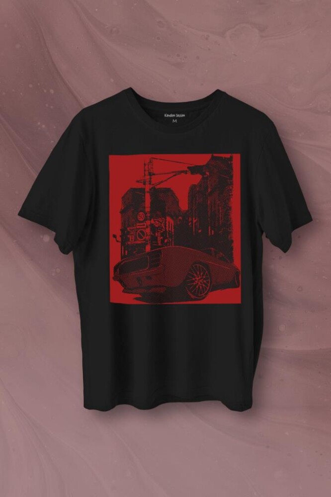 Klasik Araba Retro Vintage Classic Car Motor Baskılı Tişört Unisex T-Shirt - KENDİM SEÇTİM