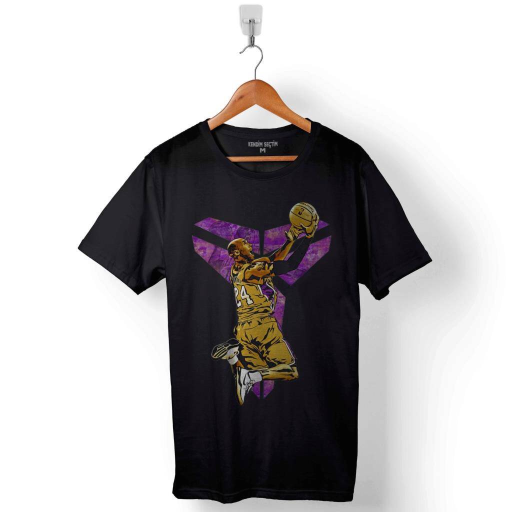 Kobe Bryant Black Mamba Logo Nba Basketball Baskılı Tişört Unisex T-Shirt - 1