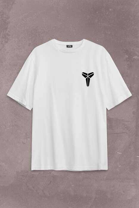 Kobe Bryant Black Mamba Logo Nba Basketball Sırt Ön Baskılı Oversize Tişört Unisex T-Shirt - 1