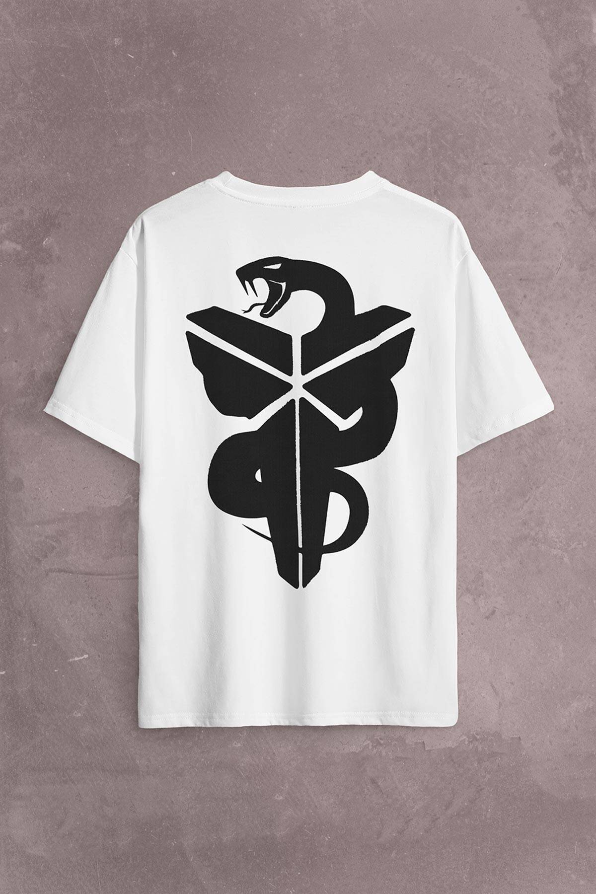 Kobe Bryant Black Mamba Snake Nba Basketball Sırt Ön Baskılı Oversize Tişört Unisex T-Shirt - 1