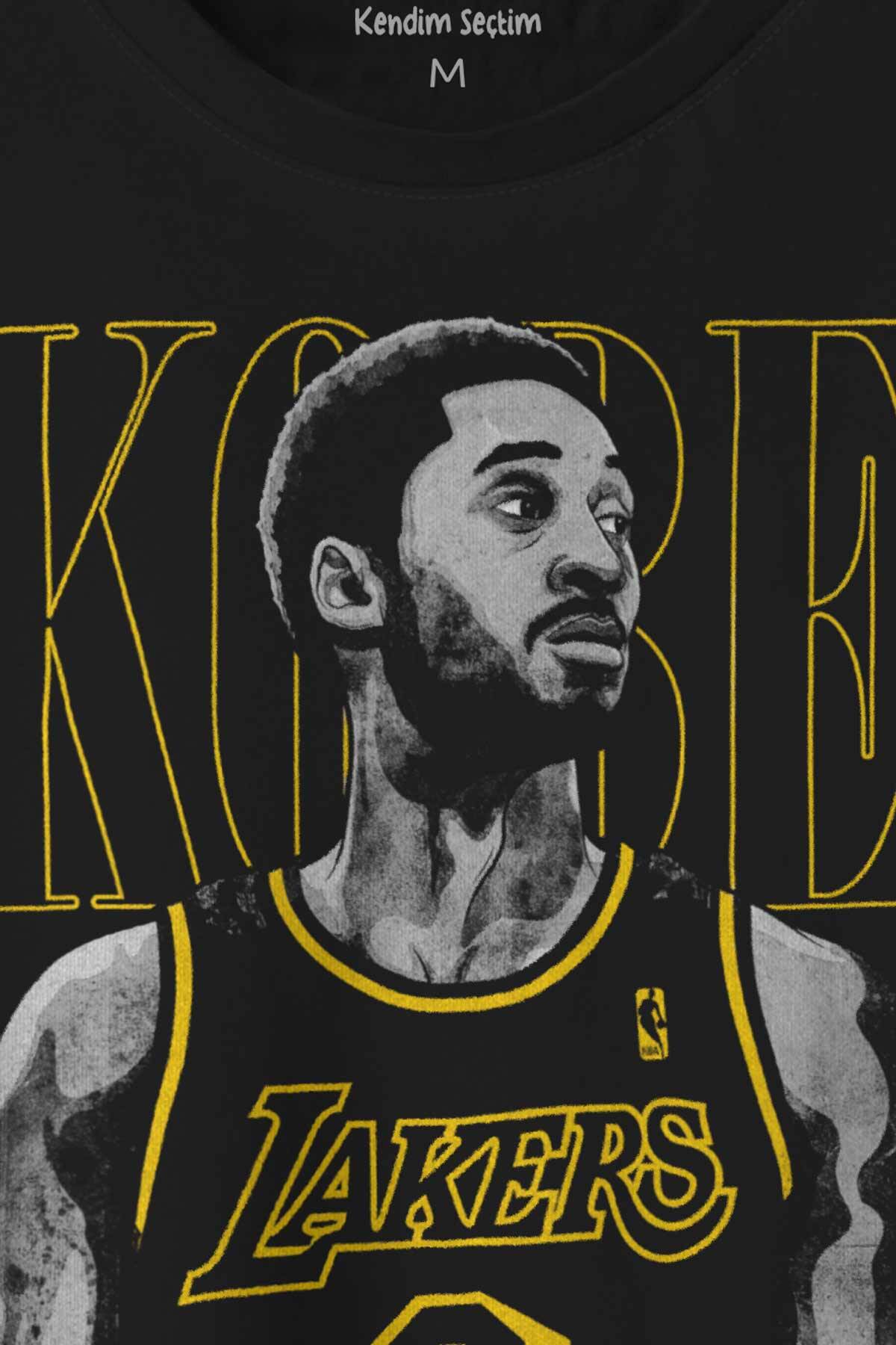 Kobe Bryant Los Angeles Lakers No 8 Basketball Baskılı Tişört Unisex T-shirt (1)