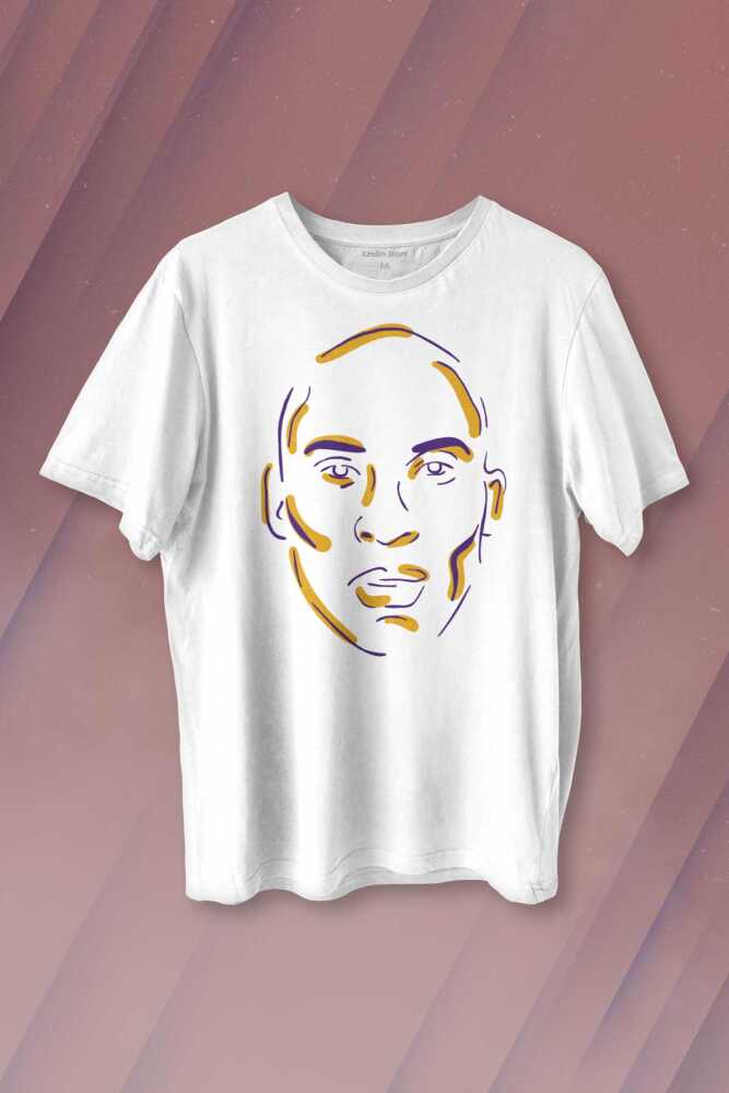Kobe Bryant Silüet Black Mamba Mor Baskılı Tişört Unisex T-shirt - 1