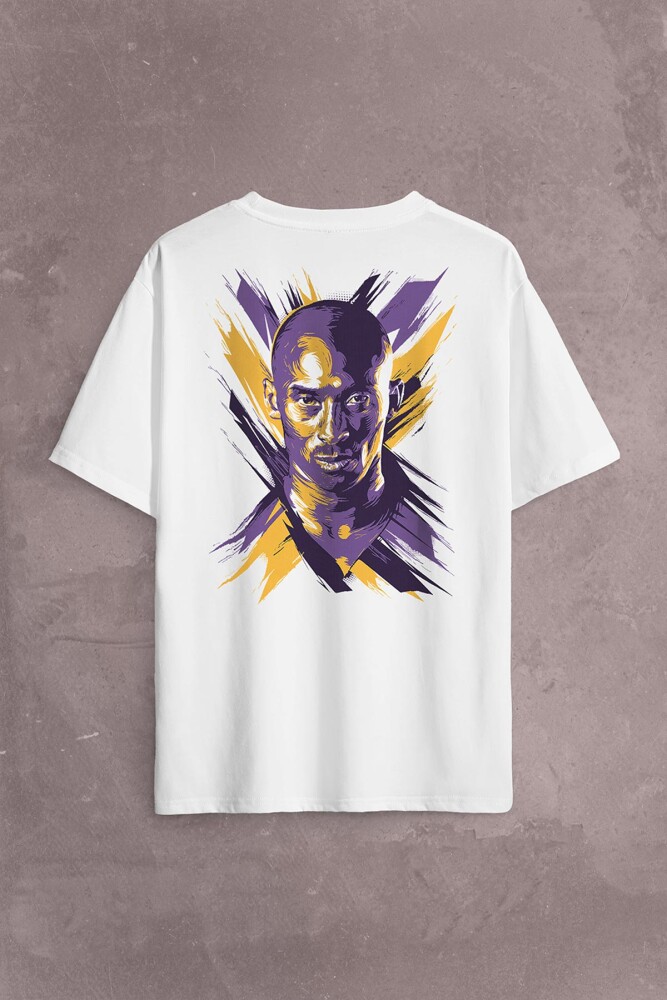 Kobe Bryant Stibel Black Mamba Nba Basketbol Sırt Ön Baskılı Oversize Tişört Unisex T-Shirt - 2
