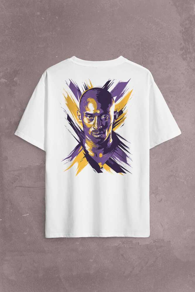 Kobe Bryant Stibel Black Mamba Nba Basketbol Sırt Ön Baskılı Oversize Tişört Unisex T-Shirt (1)