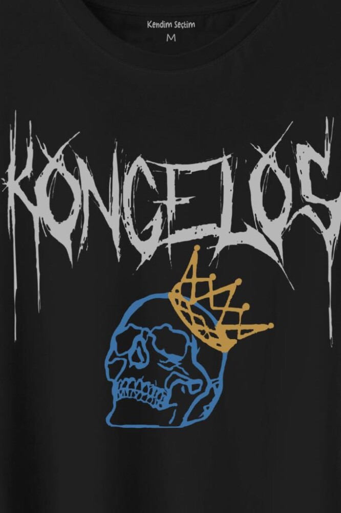Kongelos Kralsız Taç Gothic Urban Baskılı Tişört Unisex T-Shirt - 2