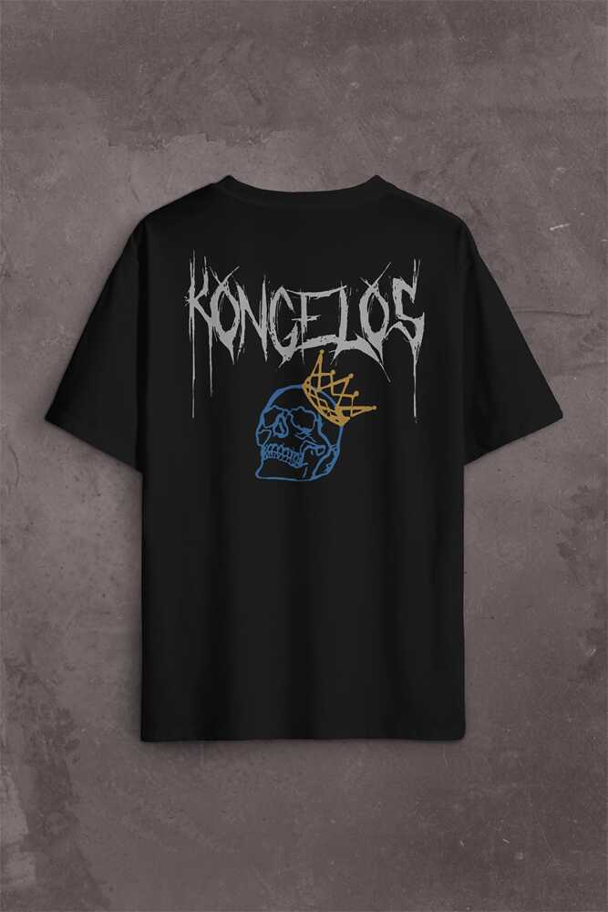 Kongelos Kralsız Taç Gothic Urban Sırt Ön Baskılı Oversize Tişört Unisex T-Shirt - 1