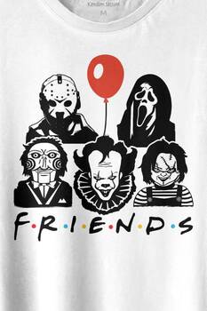 Korku Film Friends Halloween Cadılar Bayramı Baskılı Tişört Unisex T-shirt - 2