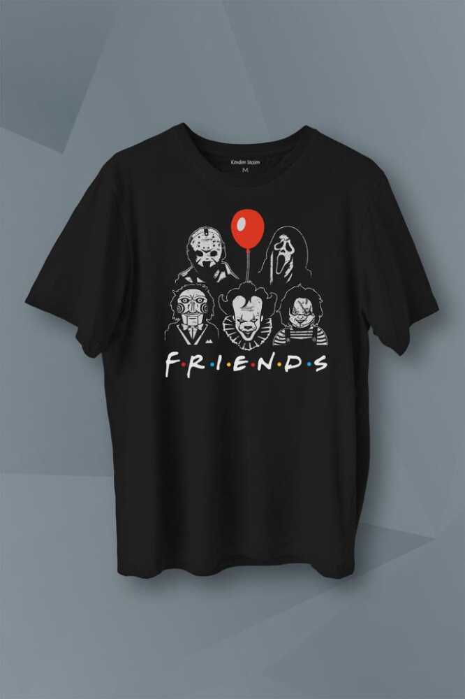 Korku Film Friends Halloween Cadılar Bayramı Baskılı Tişört Unisex T-Shirt - 1