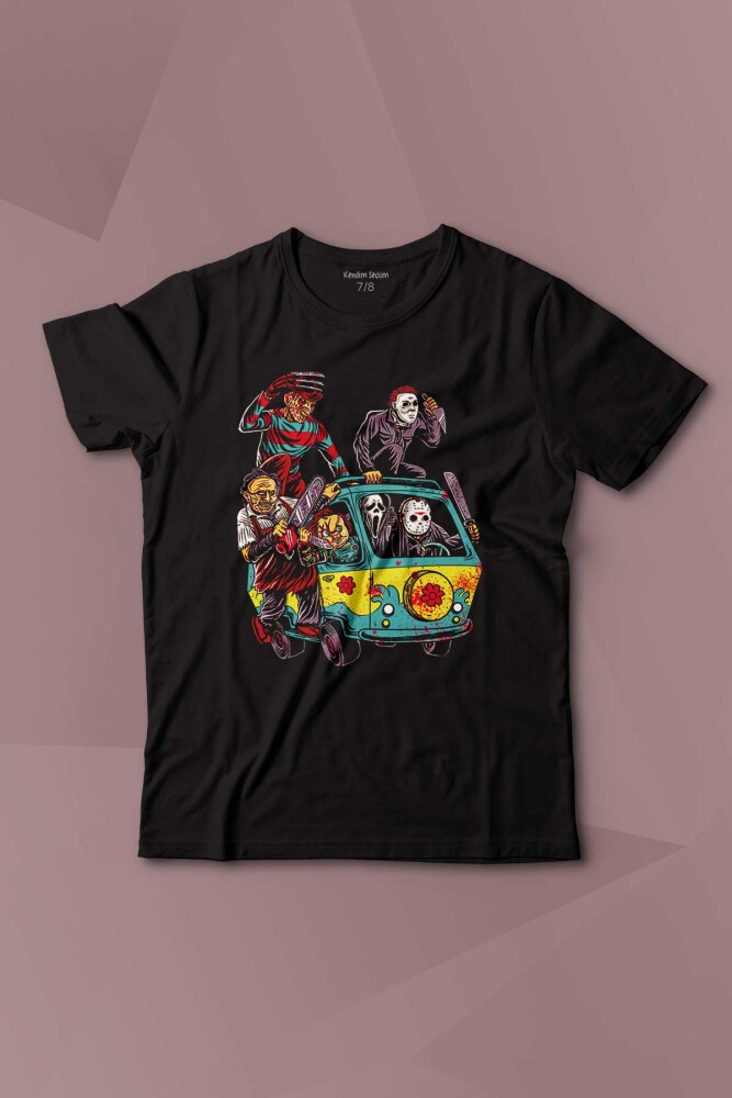 Korku Filmi Halloween Chucky Freddy Cadılar Movie Film Sinema Baskılı Çocuk Tişört Kısa Kollu - KENDİM SEÇTİM