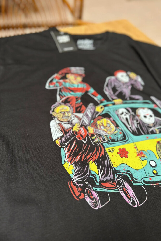 Korku Filmi Halloween Chucky Freddy Cadılar Movie Film Sinema Baskılı Tişört Unisex T-Shirt - 3