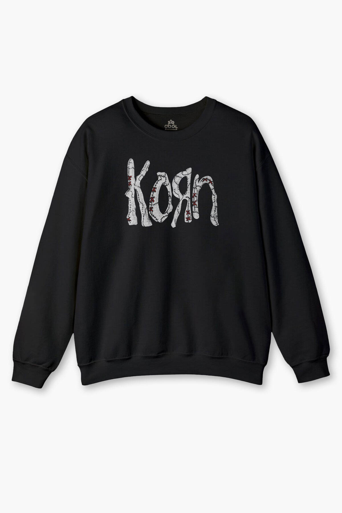 Korn Baskılı Sweatshirt Metal Rock Music Unisex Regular Fit Siyah Sweat - 1