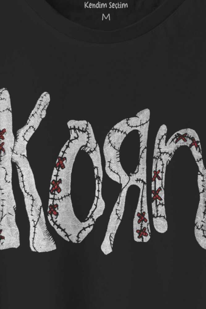 Korn Baskılı Tişört Metal Rock Music Unisex Regular Fit Pamuklu T-shirt (1)