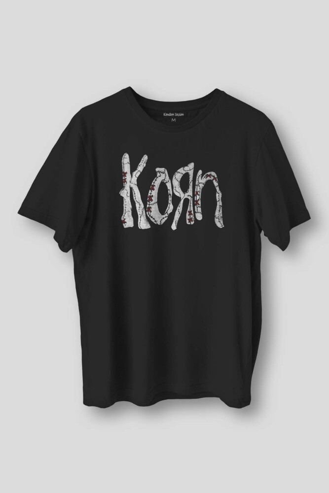 Korn Baskılı Tişört Metal Rock Music Unisex Regular Fit Pamuklu T-shirt