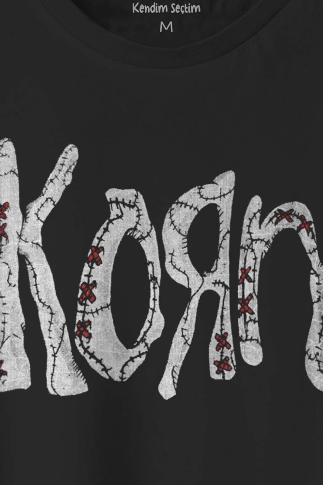 Korn Baskılı Tişört Metal Rock Music Unisex Regular Fit Pamuklu T-shirt (1)