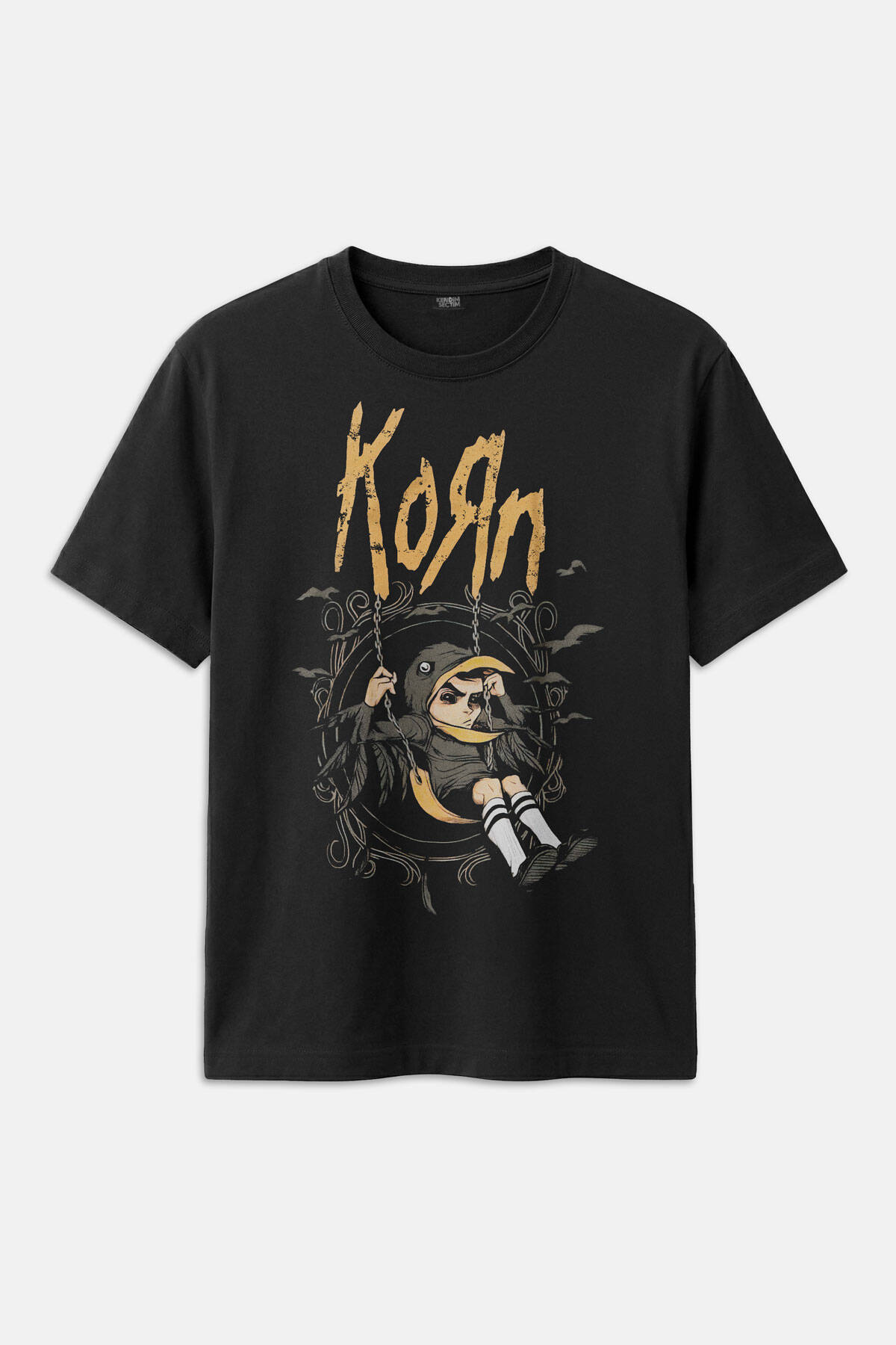 Korn Metal Rock Müzik Baskılı Tişört Unisex T-Shirt - 1