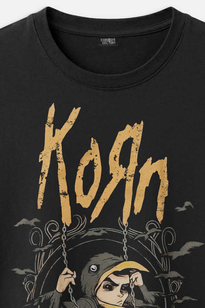 Korn Metal Rock Müzik Baskılı Tişört Unisex T-Shirt (1)