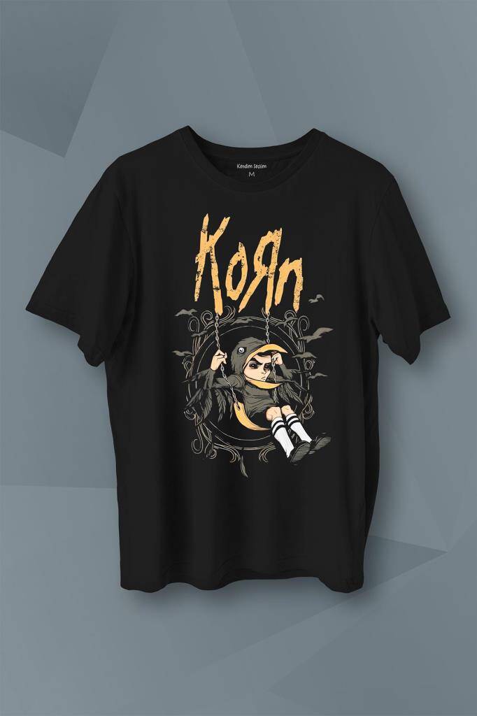 Korn Metal Rock Müzik Baskılı Tişört Unisex T-Shirt - 1