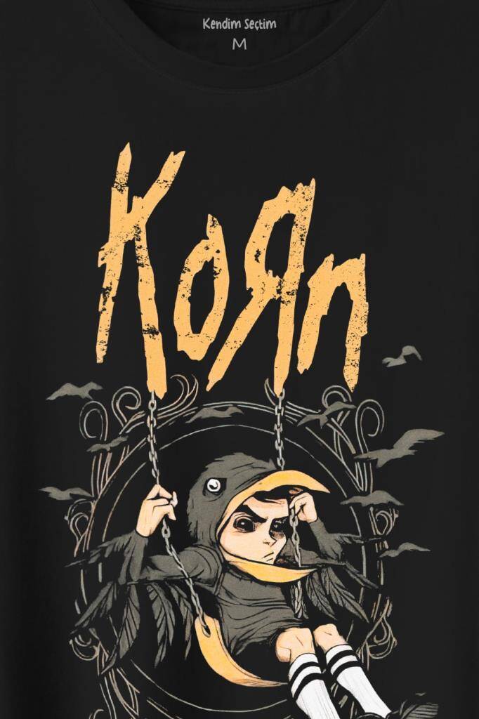 Korn Metal Rock Müzik Baskılı Tişört Unisex T-Shirt (1)