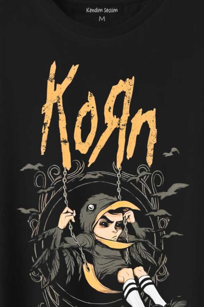 Korn Metal Rock Müzik Baskılı Tişört Unisex T-Shirt (1)