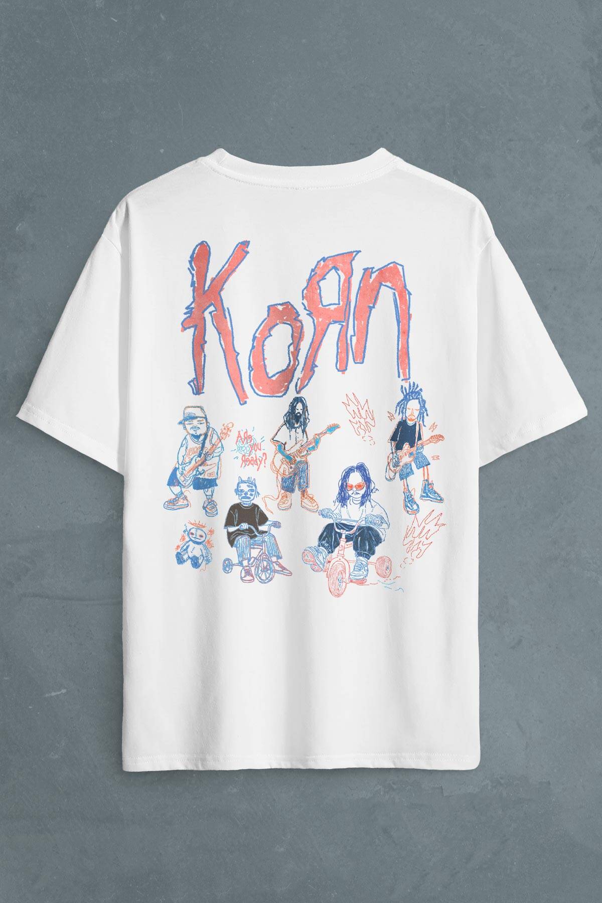 Korn T-shirt Nu Metal RapCore Metal Music Drawing Baskılı Unisex Oversize Tişört - 3
