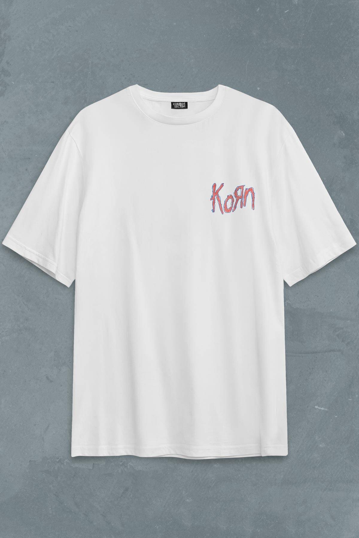 Korn T-shirt Nu Metal RapCore Metal Music Drawing Baskılı Unisex Oversize Tişört (1)