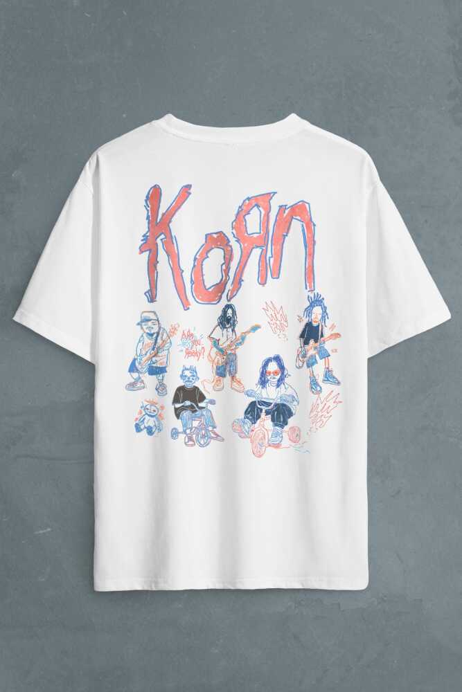 Korn T-shirt Nu Metal RapCore Metal Music Drawing Baskılı Unisex Oversize Tişört - 3