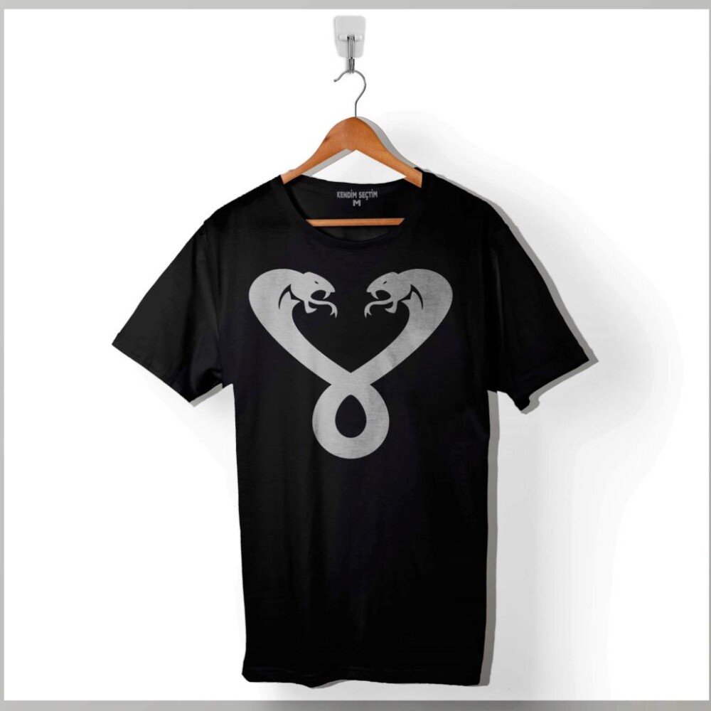 Kral Kara Kobra Yılan King Black Snake Cobra Baskılı Tişört Unisex T-Shirt - 1
