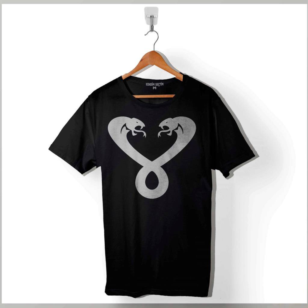 Kral Kara Kobra Yılan King Black Snake Cobra Baskılı Tişört Unisex T-Shirt - 1