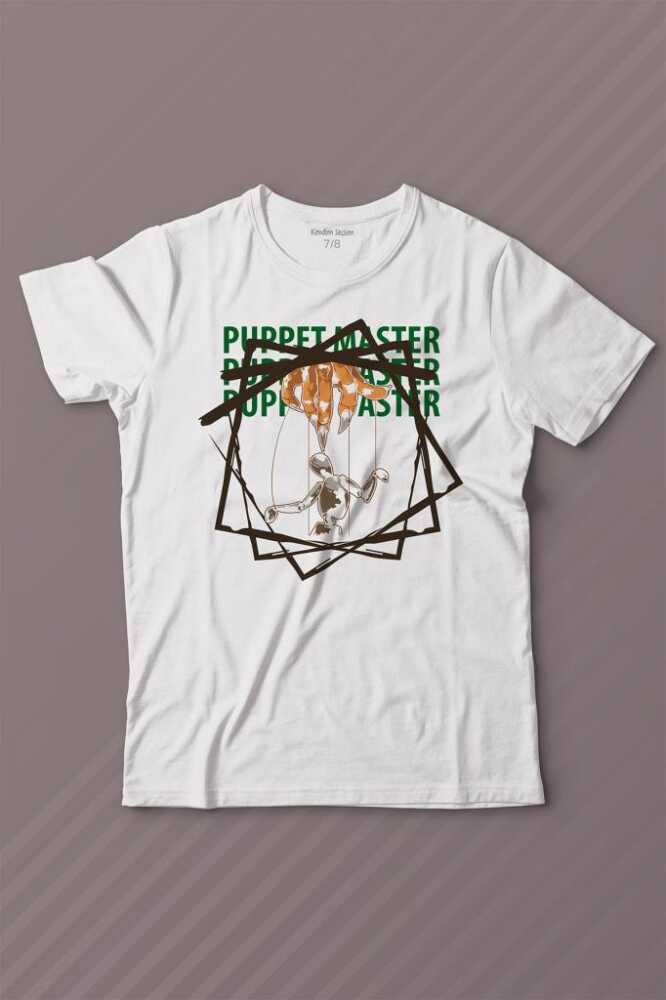 Kukla Puppet Master Geometric Baskılı Tişört Çocuk T-shirt - 1