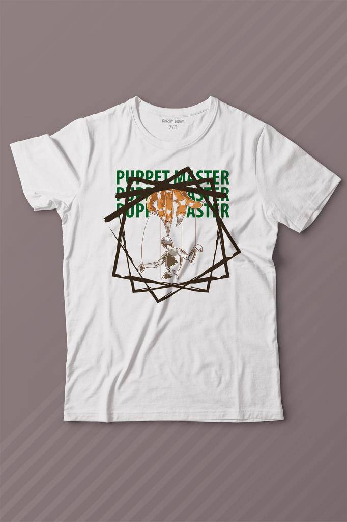 Kukla Puppet Master Geometric Baskılı Tişört Çocuk T-shirt - 1