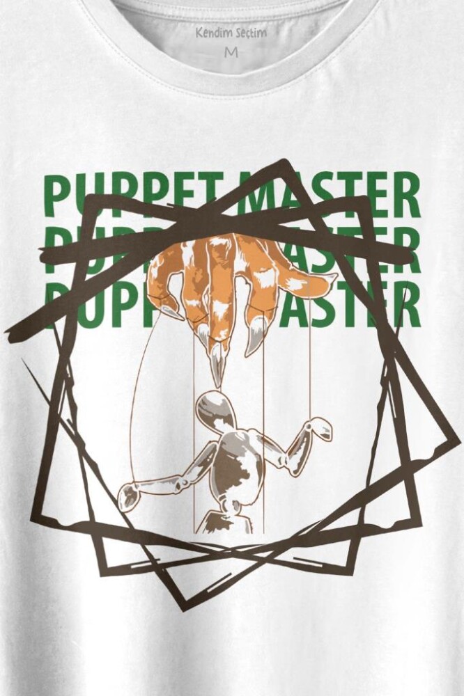 Kukla Puppet Master Geometric Baskılı Tişört Unisex T-shirt - 2