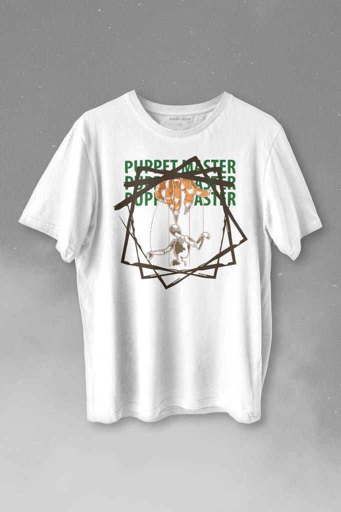 Kukla Puppet Master Geometric Baskılı Tişört Unisex T-shirt